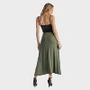 24seven Comfort Aapparel Womens Solid Color Elastic Waist Maxi Skirt - 3 of 4