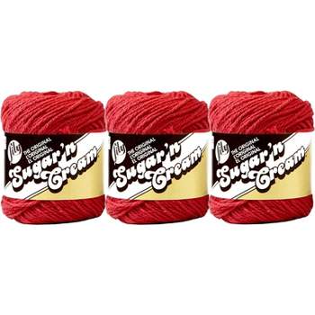 Sugar and Cream Cotton Yarn in Country Red Color, Original Size, Country  Red Cotton Yarn 