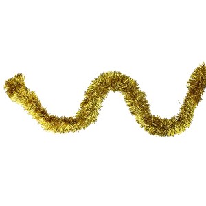 Northlight 50' x 4" Unlit Shiny Gold Foil Tinsel Christmas Garland - 1 of 3