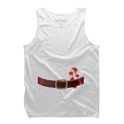Men's Design By Humans Christmas Candy Cane Belt By BenX Tank Top