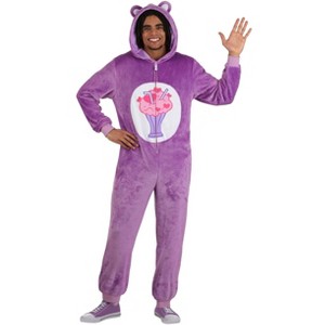 HalloweenCostumes.com Care Bears Share Bear Adult Costume | Hooded Jumpsuit with Bear Ears for Nostalgic Halloween,  or Cosplay Events - 1 of 4