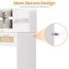 Vanity Desk Set Stool & Dressing Table with LED Lighting Mirror Drawer and Compartments Modern Wood Cosmetic Table Chest of Drawers - 2 of 4