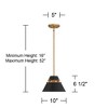 Possini Euro Design Curry 10" Modern Industrial Pendant Ceiling Light Fixture Dining Room Over Table Kitchen Island Hanging Black Gold Metal Mini - 4 of 4