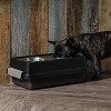 IRIS USA 2-in-1 Elevated Dog Bowls 6" H with Airtight Pet Food Storage Container 5 Lbs, 16 oz Stainless Steel Bowls, Smoke/Black - 3 of 4