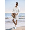 YESFASHION Men's Cotton Linen Sets 2 Piece Long Sleeve Beach Outfits Button Down Shirts and Shorts Casual Summer - 4 of 4