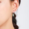 Dinosaur Dangle Hoop Earrings in S925 Sterling Silver with Green CZ - 2 of 4