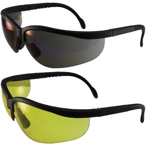 2 Pairs of Global Vision Eyewear Blue Moon Safety Motorcycle Glasses with Blue Mirror, Yellow Lenses - 1 of 4