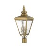 Livex Lighting Cambridge 3 - Light Post Light in  Antique Brass - 3 of 4