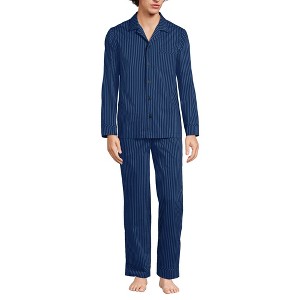 Lands' End Men's Long Sleeve Temperature Regulating Woven Sleep Set - 1 of 3