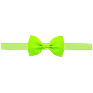 MyKids-Usa Newborn Baby 2 pcs. Small Size Bow Patched Pattern Solid Color Elastic Headband - 1 of 4