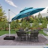 PURPLE LEAF 10/11/12/13ft Outdoor Patio Cantilever Umbrella with Base Offset Umbrella 360 Degree Rotation Round Umbrella for Deck Pool Garden - 2 of 4