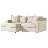 Lesly Modern Square Arm Linen Upholstered L-Shaped 3 Seater Sofa - 4 of 4