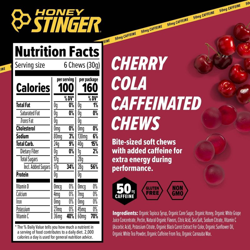 Honey Stinger Organic Caffeinated Cherry Cola Chews, 4 of 7