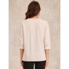 Allegra K Women's 3/4 Sleeve Ruched V Neck Casual Collar Relaxed Blouse - image 3 of 4