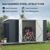 11.2' x 5.6' Storage Shed w/ Lockable Door, Galvanized Metal Utility Outdoor Shed for Backyard, Bike, Patio - 4 of 4
