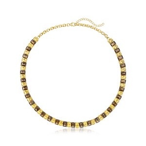 Ross-Simons 40.00 ct. t.w. Smoky Quartz and 35.00 ct. t.w. Citrine Necklace in 18kt Gold Over Sterling Size 18 - 1 of 4