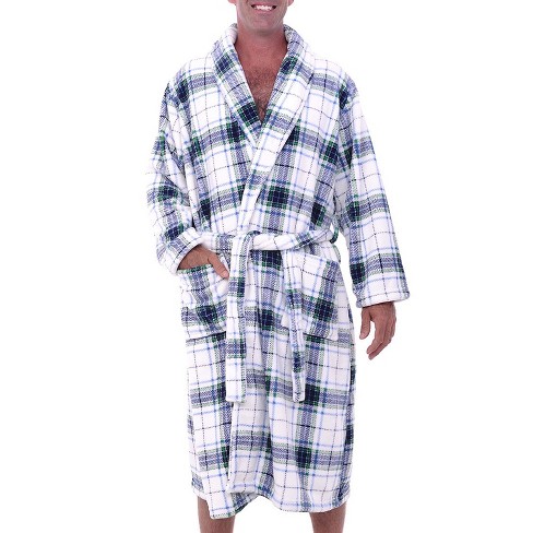 Men's Plush Plaid Fleece Robe
