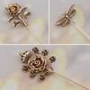 Anna-Kaci Vintage 3Pcs Long Stick Hat Pins Crystal Flower Butterfly and Pearl Details for Classic Hat Lapel and Scarf Accessorizing - 3pcs Butterfly - 3 of 4