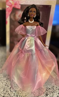 Barbie Signature Birthday Wishes Fashion Doll with Black Hair in Dress with  Pastel Rainbow Effect : Target