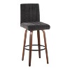 LumiSource Set of 2 Hank Barstools Walnut Wood Fabric/Black Metal - 2 of 4
