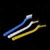 Unique Bargains Home Plastic Handle Brass Wire Cleaning Tooth Brush 3 Pcs Blue/White/Yellow - 3 of 4