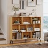 Freestanding Open Cubes Bookcase - Wooden 3-Tier Open Shelf Bookcase, 10 Cubes Bookshelf, with 5 Iron Legs for Home Office, Living Room - 2 of 4