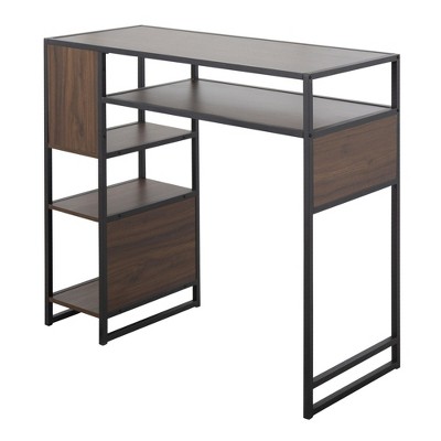 NicBex Farmhouse Dining Table Kitchen Table Display Bar Height Table with Storage Space for Dining Room, Walnut