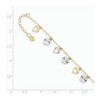 Black Bow Jewelry 14k Tri-Color Gold Adjustable Heart Anklet, 9-10 Inch - 2 of 4