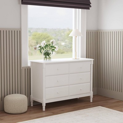 White Spindle 6-Drawer Nursery Dresser