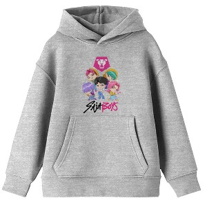 KPop Demon Hunters Saja Boys Kawaii Chibi Art Boys Long Sleeve Hoodie - 1 of 2