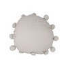 Gray with Pom Poms 16X16 Hand Woven Filled Round Pillow - Foreside Home & Garden - 4 of 4