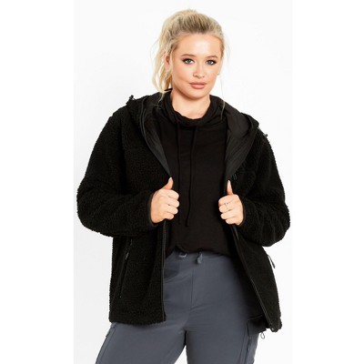 Avenue Women's Plus Size Kyla Fleece Zip Front Jacket