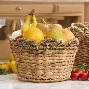 FONTOI Woven Wicker Multi-Use Storage Basket with Handles, Round Laundry Basket, Laundry Baskets for Towel, Toys, Brown, 14.7"*7"*14.7" - 1 of 4