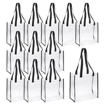 Unique Bargains PVC Transparent Plastic Reusable Handle Shopping Work Tote Bag