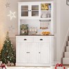 Kitchen Pantry Storage Cabinet, 71" Tall Wood Pantry Cabinet with Microwave Stand - 3 of 4