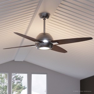 Urban Ambiance Luxury Modern Indoor Ceiling Fan,  14.5"H x 54"W,  Brushed Nickel, UHP9191 - 1 of 4