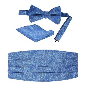 Gioberti Men's Adjustable Satin and Paisley Cummerbund Set - 1 of 2
