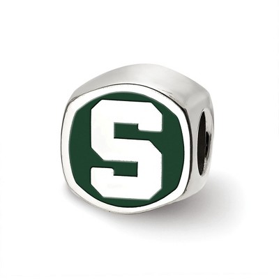Black Bow Jewelry Sterling Silver Michigan State Spartans NCAA Bead Charm