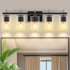 DAKAFUL Modern Bathroom Vanity Light, Vanity Fixture with Black+Gold/Silver Frame&Clear Glass Shade, Wall Light for Mirror, Bedroom, Bathtub Area - 2 of 4