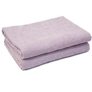 Espalma Portofino 2 Piece 40"x70" Bath Sheet 100% Cotton Floral Jacquard Design - 1 of 3