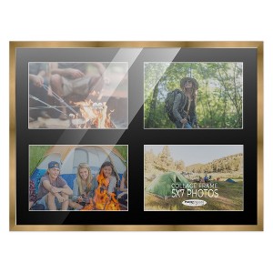 PosterPalooza | Metallic Gold Bronze Finish Collage Frame - Black Mat, 20 Frame Sizes, UV Acrylic - 1 of 4