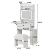 Small Makeup Vanity Set with 3 Adjustable Lighted Mirror, Charging Station & Glass Top - 2 of 4