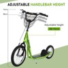 INFURNIC Kick Scooters Youth Scooter with Dual Brakes Adjustable Handlebar and Inflatable Tires, Green, 53.3"*22.8"*34.8" - 2 of 4