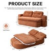 2 Seater Modern Floor Sofa with 2 Pillows, Convertible Foam-Filled Sleeper Bed, Folding Linen Couch Mattress for Living Room or Playroom-Koiai - 4 of 4