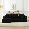 Resenkos 4-Seater Modular Sectional Sofa, Left Chaise Cloud Couch with Corduroy Upholstery and Deep Seating, Black - 2 of 4