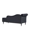 Velvet Chaise Lounge Storage Bench Upholstered Bed Bench, Gray/Beige/Blue/Orange/Green/Black/Burgundy-ModernLuxe - 3 of 4