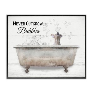 Stupell Industries Never Outgrow Bubbles Dog Tub Framed Giclee Art - 1 of 4