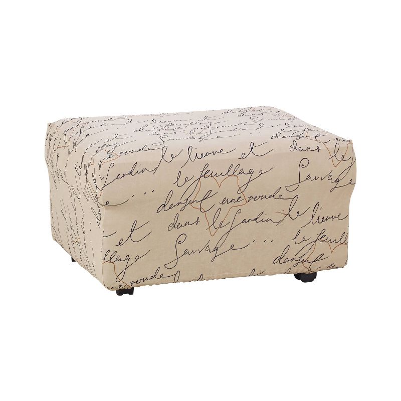 Stretch Pen Pal Ottoman Slipcover Parchment - Waverly Home, 2 of 5