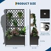 71"x 35/46"x 16"Galvanized Steel Raised Garden Bed with Trellis & Privacy Screen, Mobile Planter Box with Locking Casters & Drainage Holes - 2 of 4