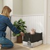 PawHut Stainless Steel Litter Box, High Sided Enclosed Cat Litter Box with Scoop, Top Entrance, Non-slip Pads, Anti-Leakage, Non-Sticky, Black - 3 of 4